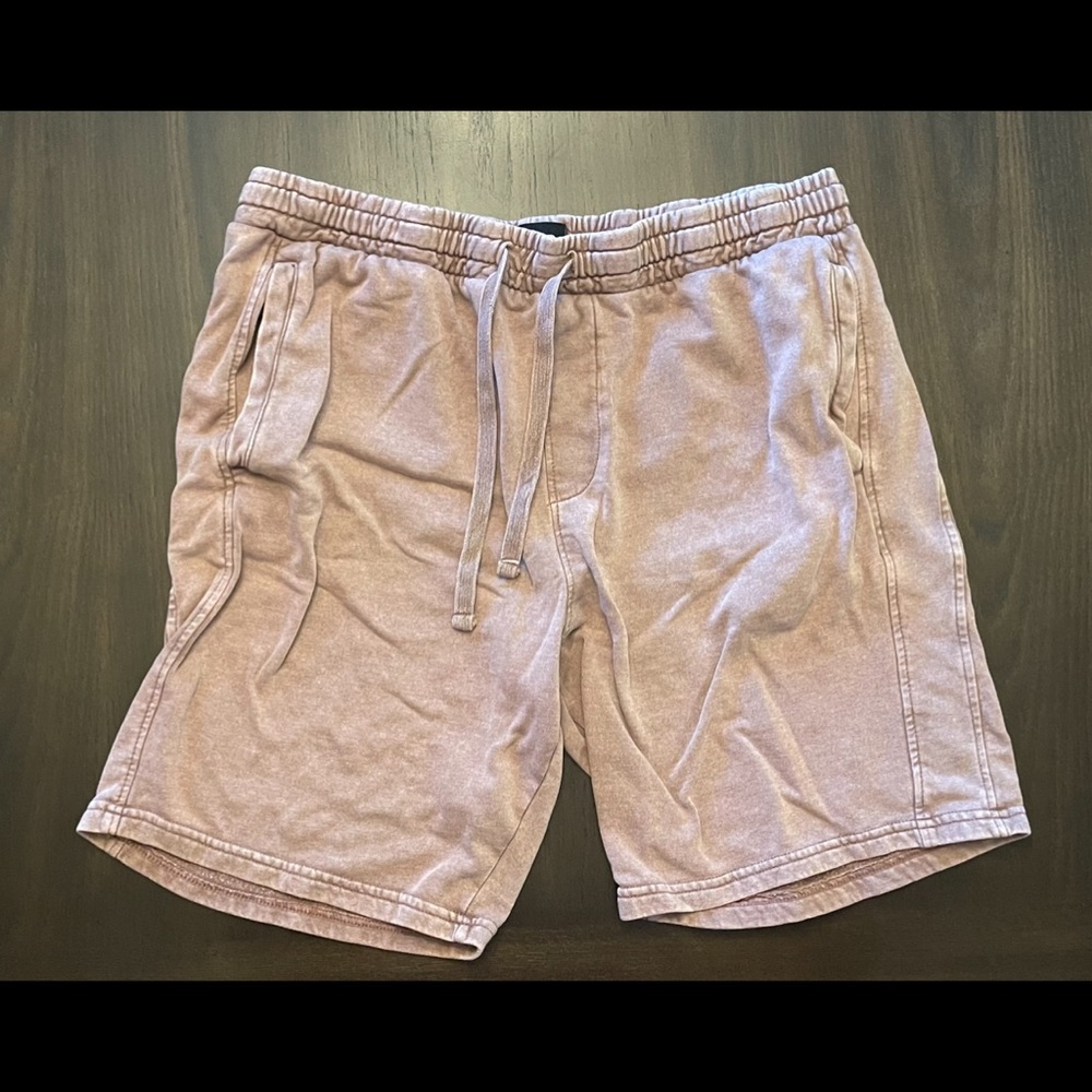 Tillys Mens RSQ Pull On Pink Elastic Waist Drawstring Thick Sweat Shorts Size XL